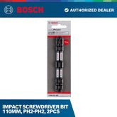 Impact Screwdriver Bit 110mm, PH2-PH2, 2pcs
